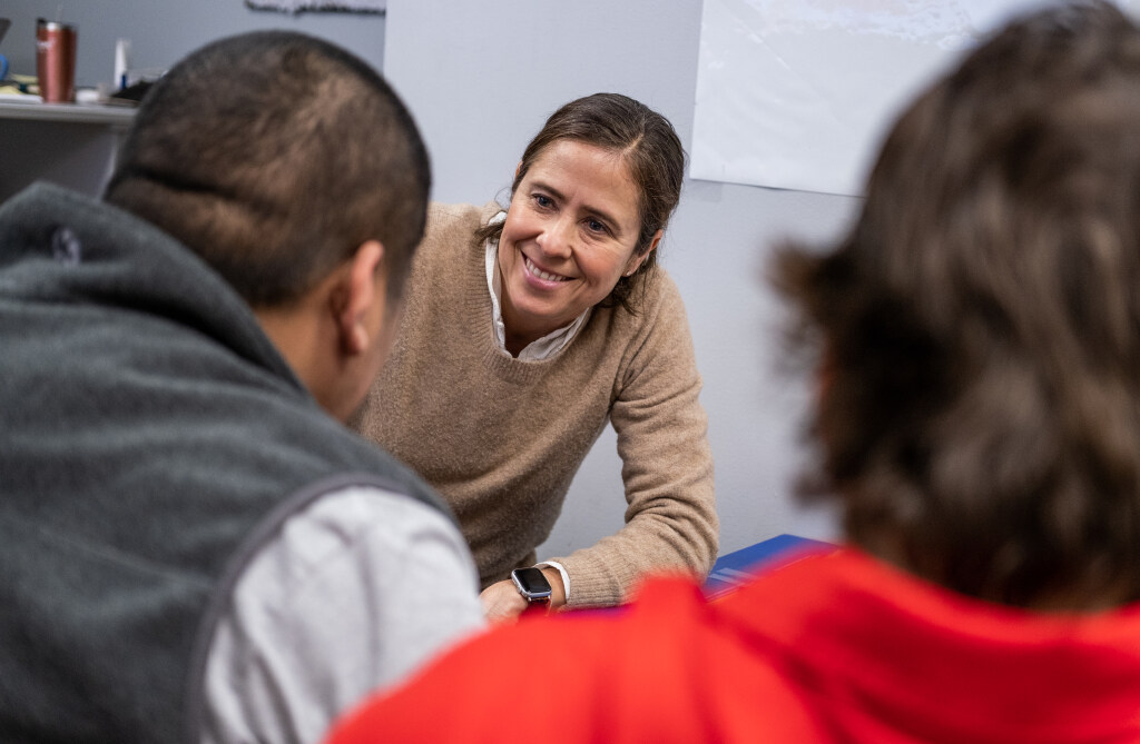 Carmen Swain engaging with a patient